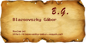 Blazsovszky Gábor névjegykártya