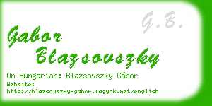 gabor blazsovszky business card